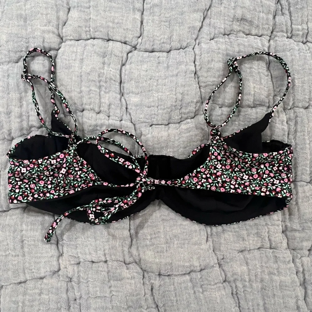 Frankie's Bikinis Floral Black Pink Green Bikini Set